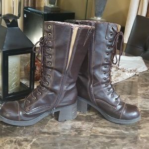 Chocolate brown combat boots by T.K.S. shoes